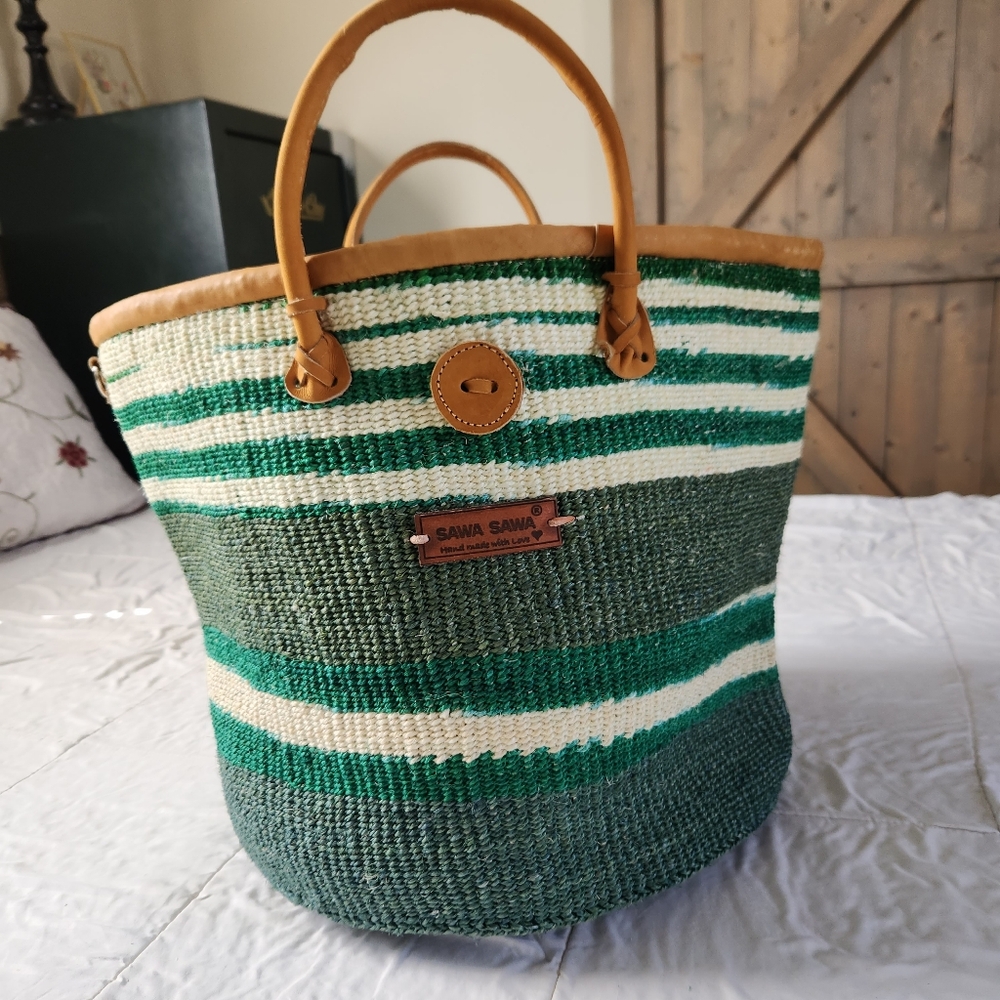 SAWA SAWA Bold and Brave Sisal Handwoven Tote Beach Bag NEW